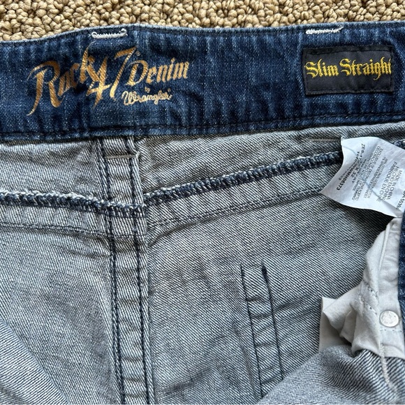 Wrangler Rock 47 Denim Slim Boot Cut Jeans 38 x 32 - Picture 2 of 3